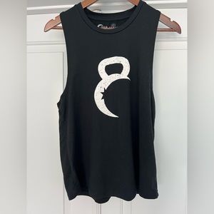 Zyia black kettle moon muscle tank, size medium
